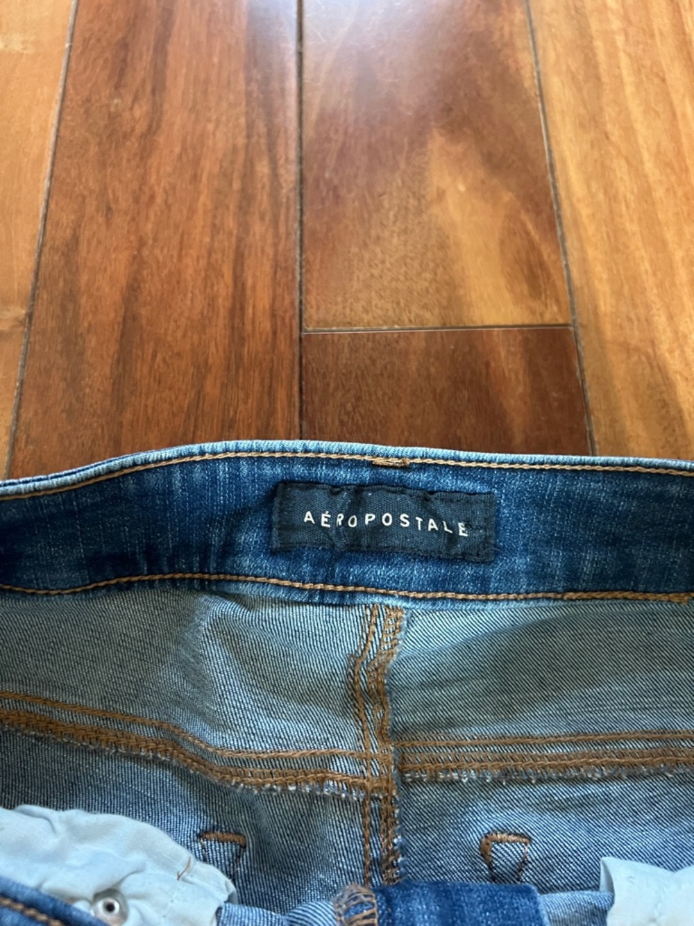 Aeropostale Distressed Dark Blue Denim Shorts - Picture 2 of 4